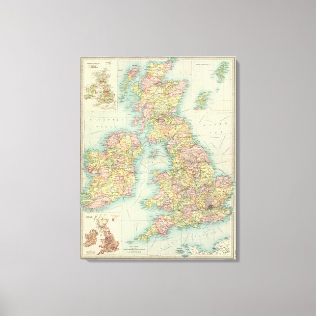 British Isles political map Canvas Print (Front)