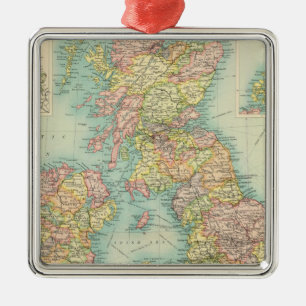 British Isles political map Metal Tree Decoration