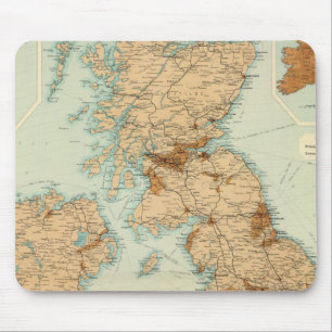 British Isles railways & industrial map Mouse Mat