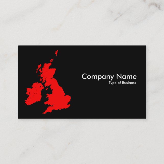 British Isles - Red on Black Business Card (Front)
