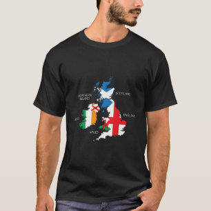 British Isles Sea Ireland Scotland Wales England M T-Shirt