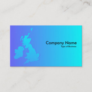 British Isles Shaded Blue To Cyan Business Card