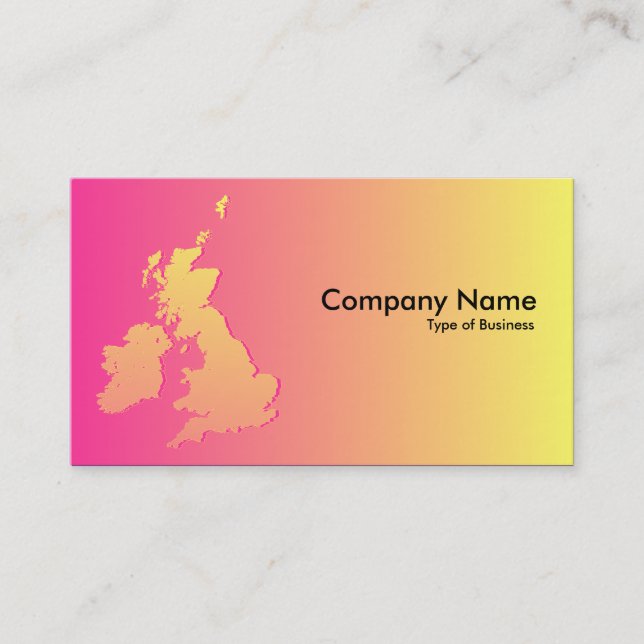 British Isles Shaded Crimson and Yellow Business Card (Front)