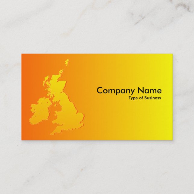 British Isles Shaded Orange and Yellow Business Card (Front)