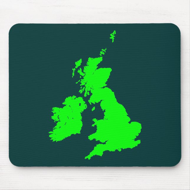 British Isles - Shades of Green Mouse Mat (Front)