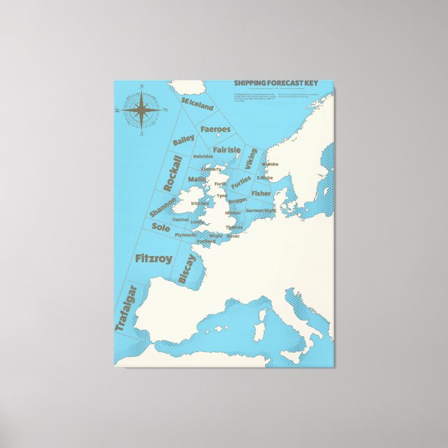 British Isles Shipping Forecast in colour Canvas Print (Front)