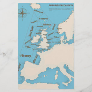 British Isles Shipping Forecast in colour Stationery
