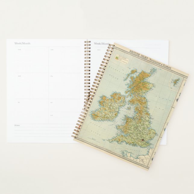 British Isles vegetation & climate map Planner (Display)