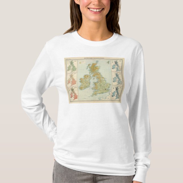 British Isles vegetation & climate map T-Shirt (Front)