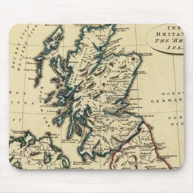 British Isles with boundaries outlined Mouse Mat (Front)