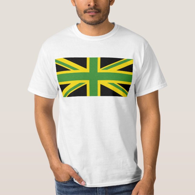 British - Jamaican Union Jack Flag  T-Shirt (Front)