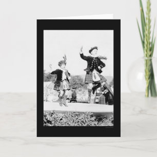 British Kids Dancing in Kilts 1912 Card