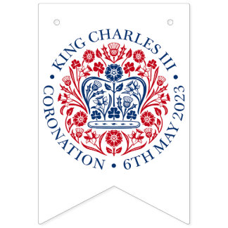 British King III Charles Memorabilia Coronation Bunting