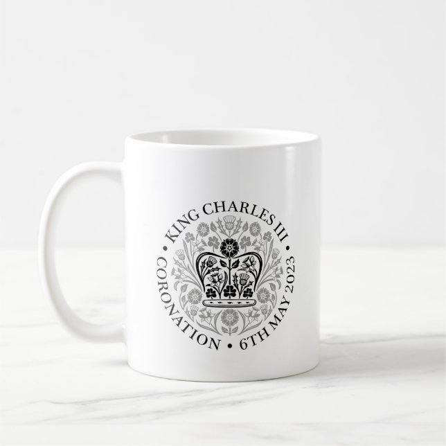 British King III Charles Memorabilia Coronation Coffee Mug (Left)