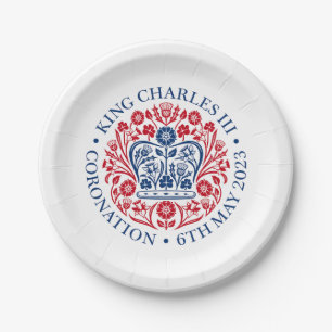 British King III Charles Memorabilia Coronation Paper Plate