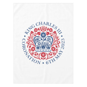 British King III Charles Memorabilia Coronation Tablecloth