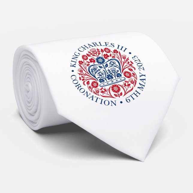 British King III Charles Memorabilia Coronation Tie (Rolled)