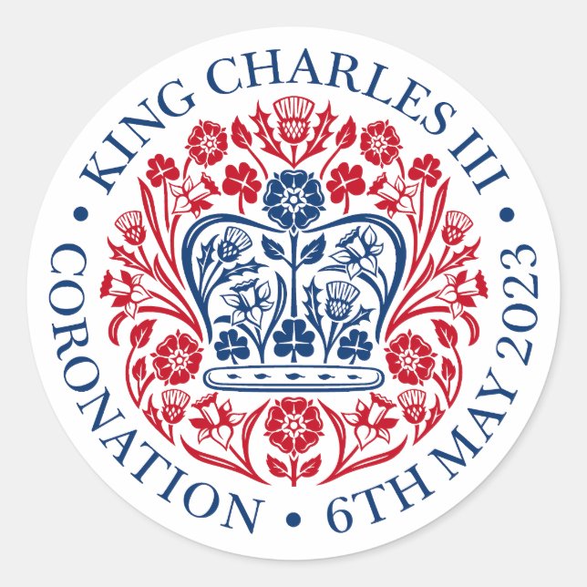 British King III Charles Memorabilia Kings Classic Round Sticker (Front)