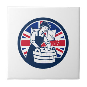 British Laundry Union Jack Flag Icon Tile