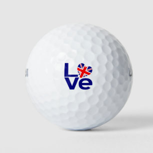 British LOVE Blue Heart Flag Golf Balls