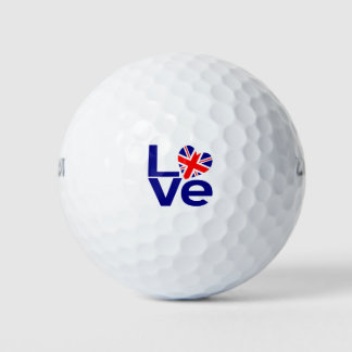 British LOVE Blue Heart Flag Golf Balls