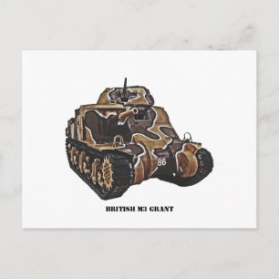 British M3 Grant Tank Postcard