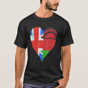 British Malawian Flag Heart T-Shirt