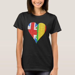 British Malian Flag Heart T-Shirt