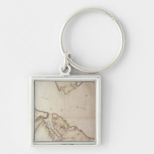 British map of the Siege of Yorktown, 1781 Key Ring
