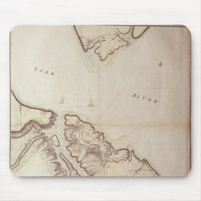 British map of the Siege of Yorktown, 1781 Mouse Mat (Front)