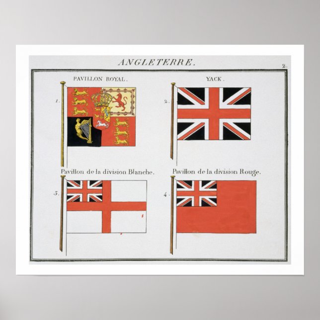 British Maritime Flags, from a French book of Flag Poster (Front)