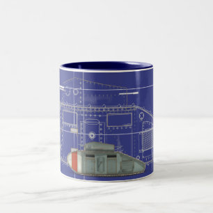 British Mark 1 Tank Two-Tone Coffee Mug
