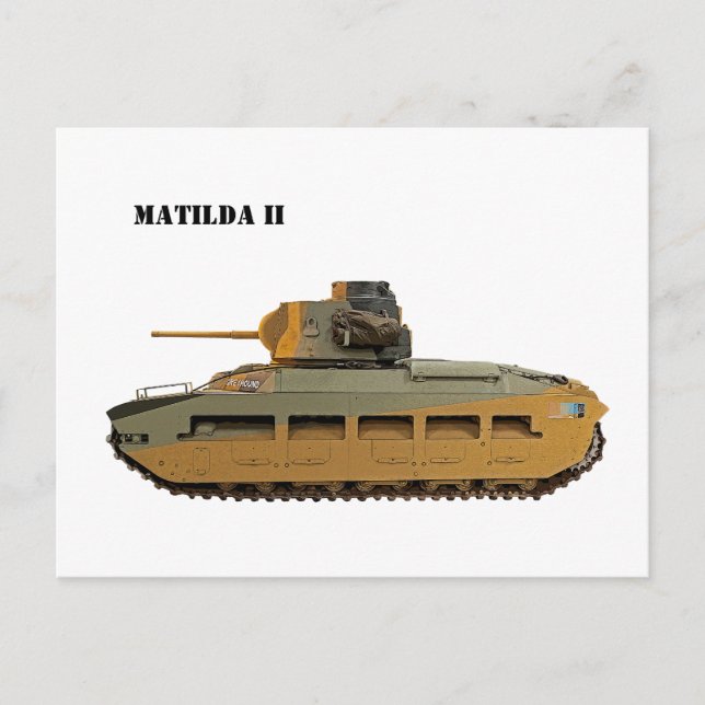 British Matilda II Infantry Tank Postcard (Front)
