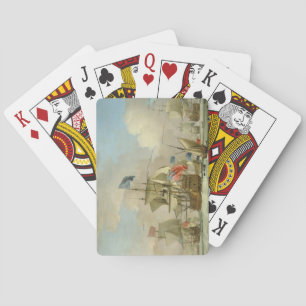 British Men-of-War and a Sloop, c.1720-30 (oil on Playing Cards