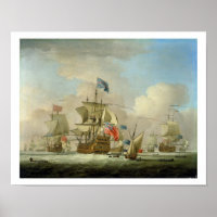 British Men-of-War and a Sloop, c.1720-30 (oil on