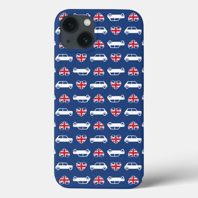 British Mini Cooper Hearts - Blue Case-Mate iPhone Case (Back)