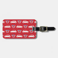 British Mini Cooper Hearts - Red Luggage Tag