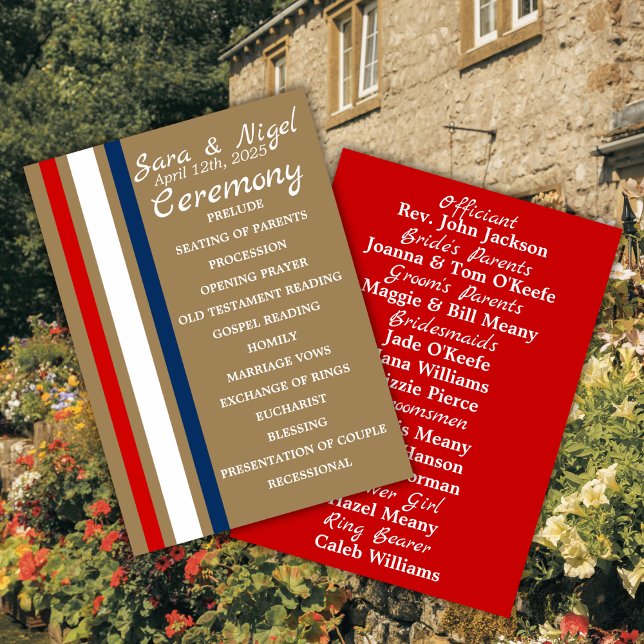 British Mod Red White Blue Wedding Flat Program Programme (Creator Uploaded)