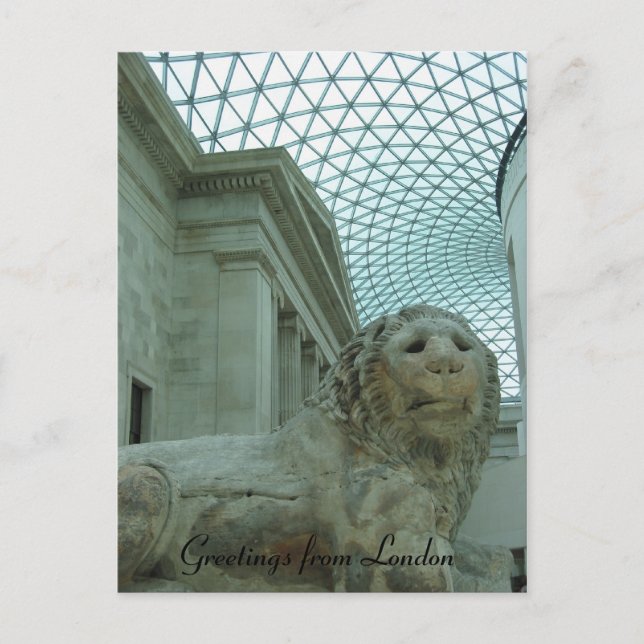 british museum lion postcard (Front)