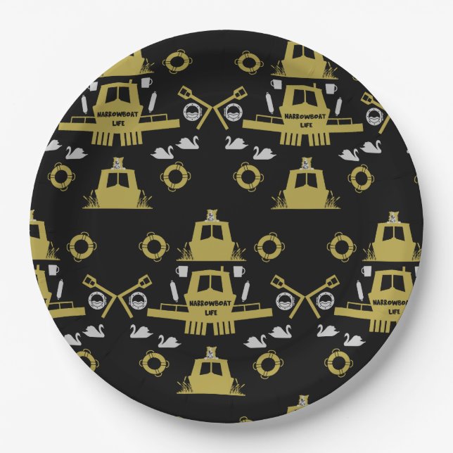 British Narrowboat Gifts Paper Plate (Front)