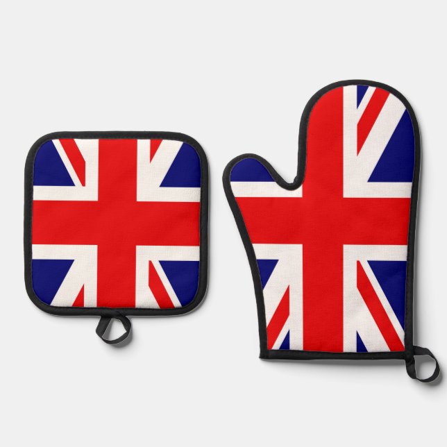 British National Flag - Union Jack  Oven Mitt & Pot Holder Set (Front)