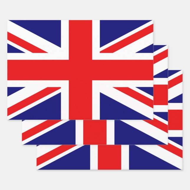 British National Flag - Union Jack  Wrapping Paper Sheet (Set)