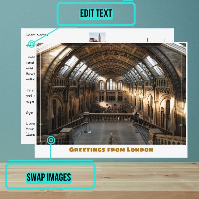 British Natural History Museum in London England Postcard (Share your experiences with these stylish template postcards.)