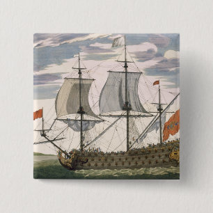 British Navy: a first-rate ship flying the White E 15 Cm Square Badge