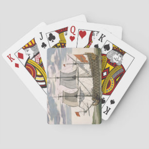 British Navy: a first-rate ship flying the White E Playing Cards