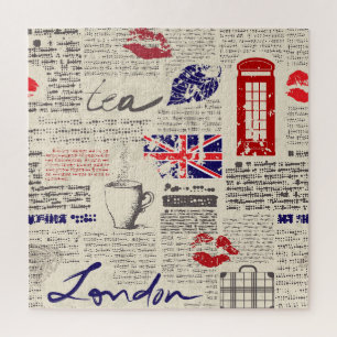 British newspaper pattern jigsaw puzzle