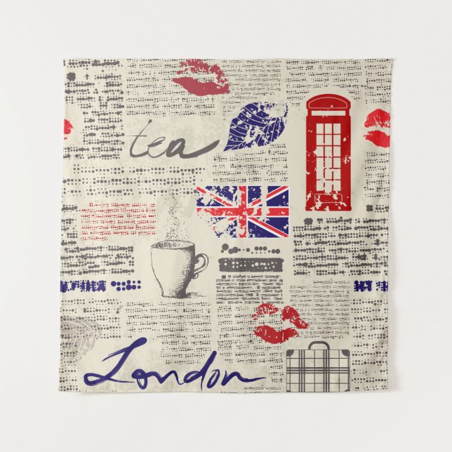 British newspaper pattern tapestry (Front)
