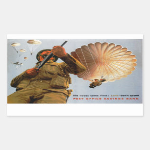 British Paratrooper ~ His Needs Come First Rectangular Sticker