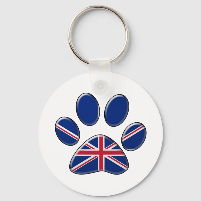 British patriotic cat key ring (Front)