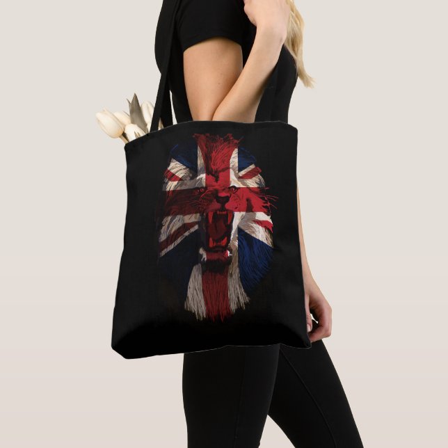 British Patriotic Lion Tote Bag (Close Up)